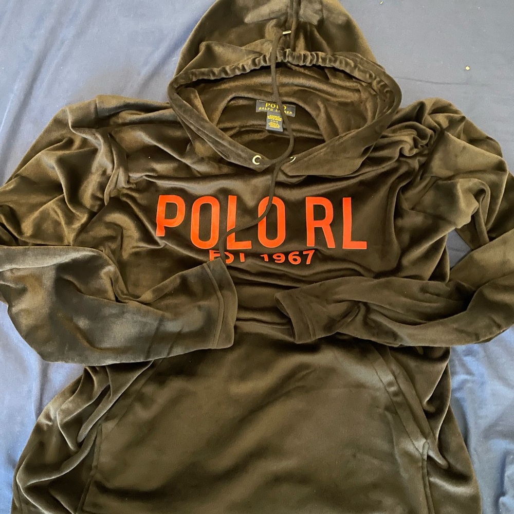 Polo by Ralph Lauren Olive Hoodie with Red Logo